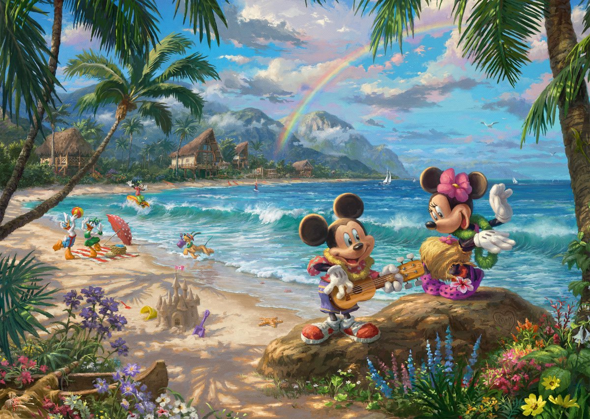 Puzzle Schmidt Mickey et Minnie Mouse Hawaii - 1000 pièces Disney.