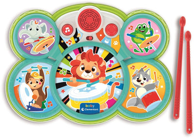 Baby clementoni clementoni baby drum set musicali - tambour pour enfants avec baguettes et musique pour enfants - instrument de musique jouet de batterie pour enfants, enfants et tout-petits
