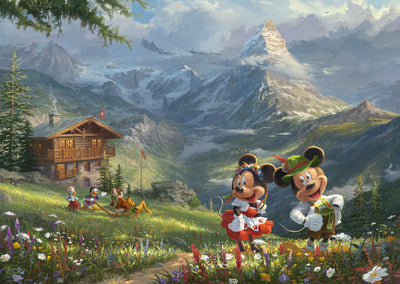 Schmidt - Disney Mickey Minnie dans les Alpes - Thomas Kinkade - 1000 pcs - puzzle