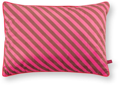 Pip studio coussin décoratif block stripes - coussin pour le salon - rose - 35x50cm