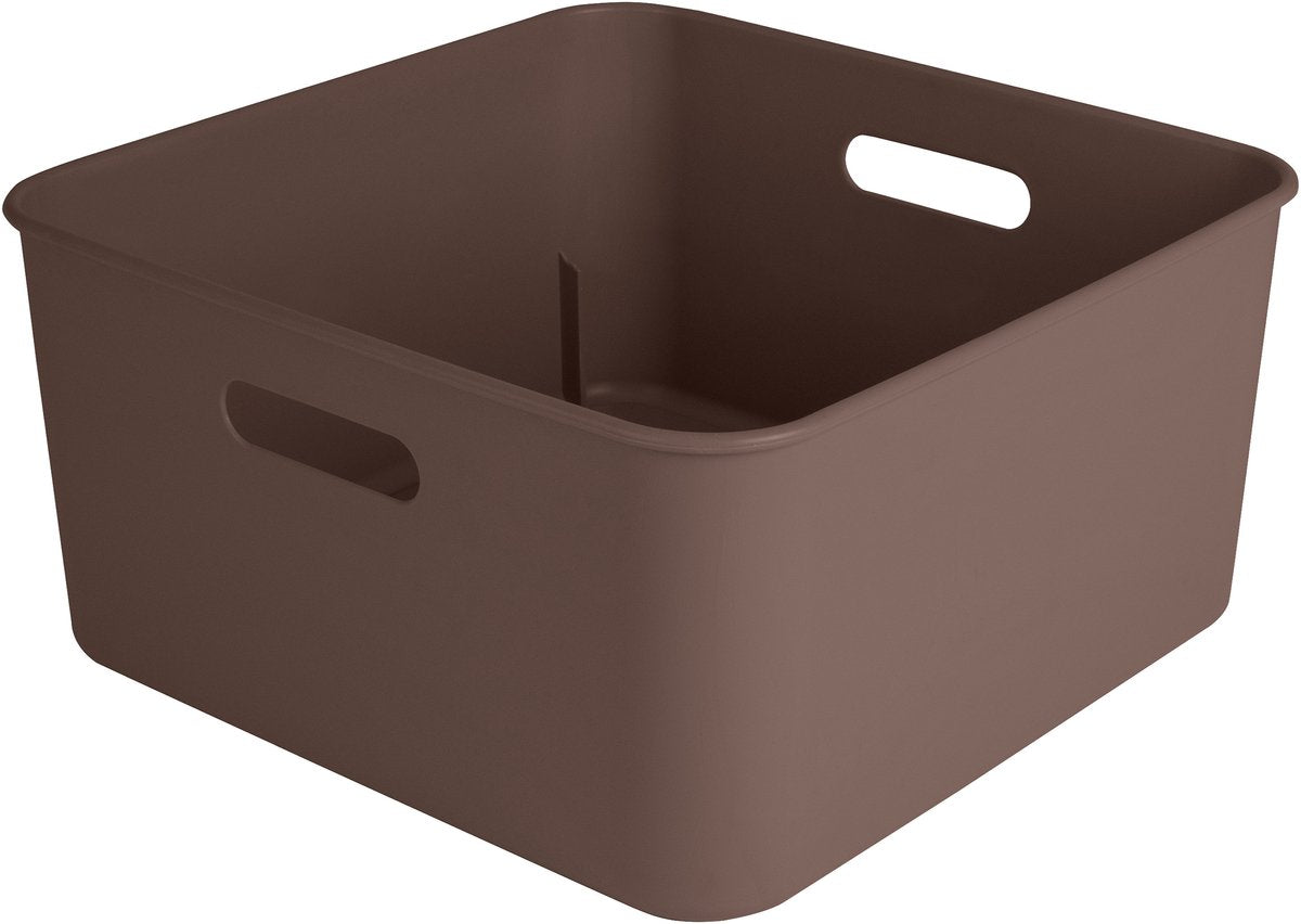 Sunware sigma home boîte cube 12,5l - 31,3x31,3x15,7 cm - marron
