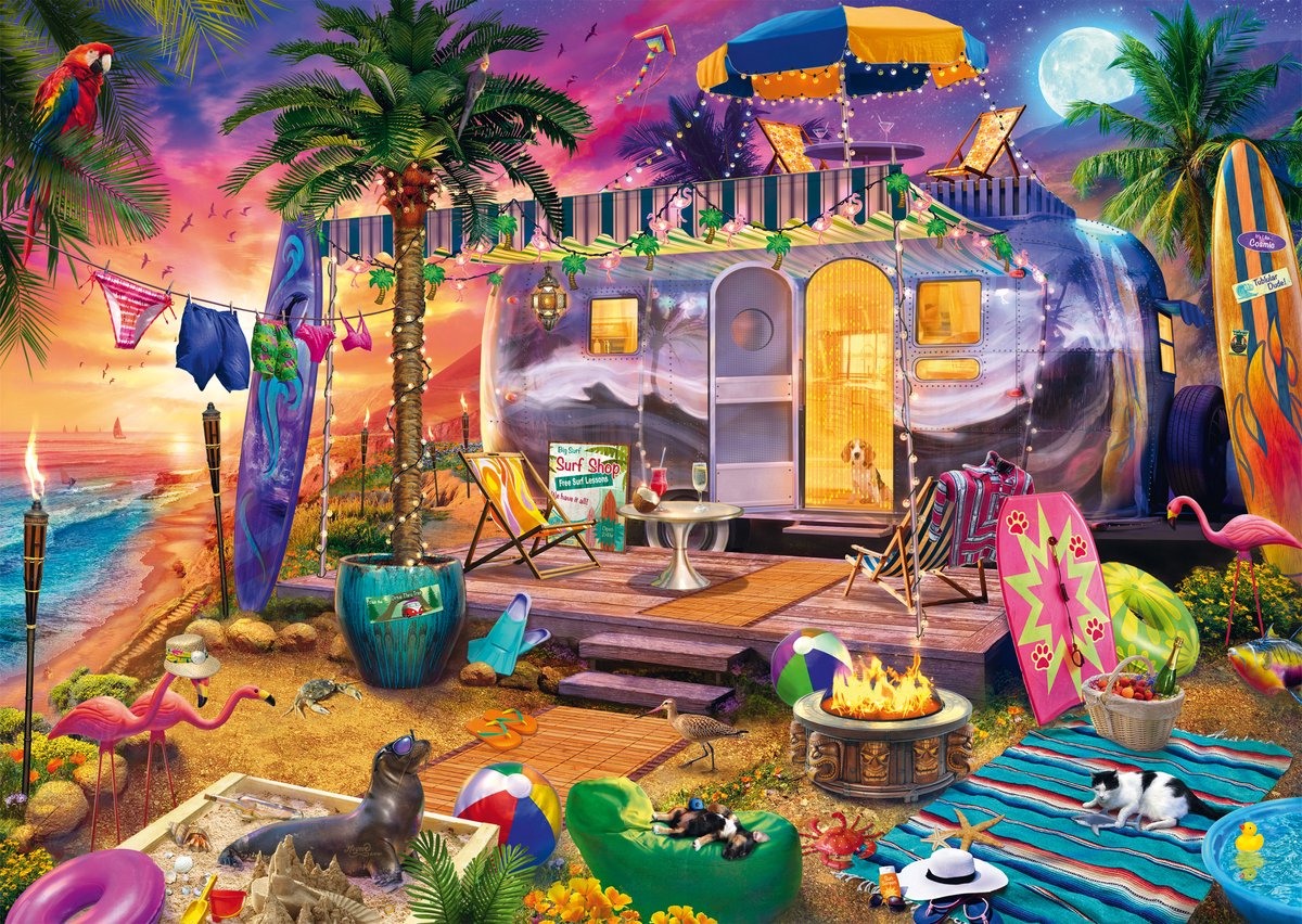 Puzzle Schmidt Jeff Haynie Roulotte 1000 pièces paysage.