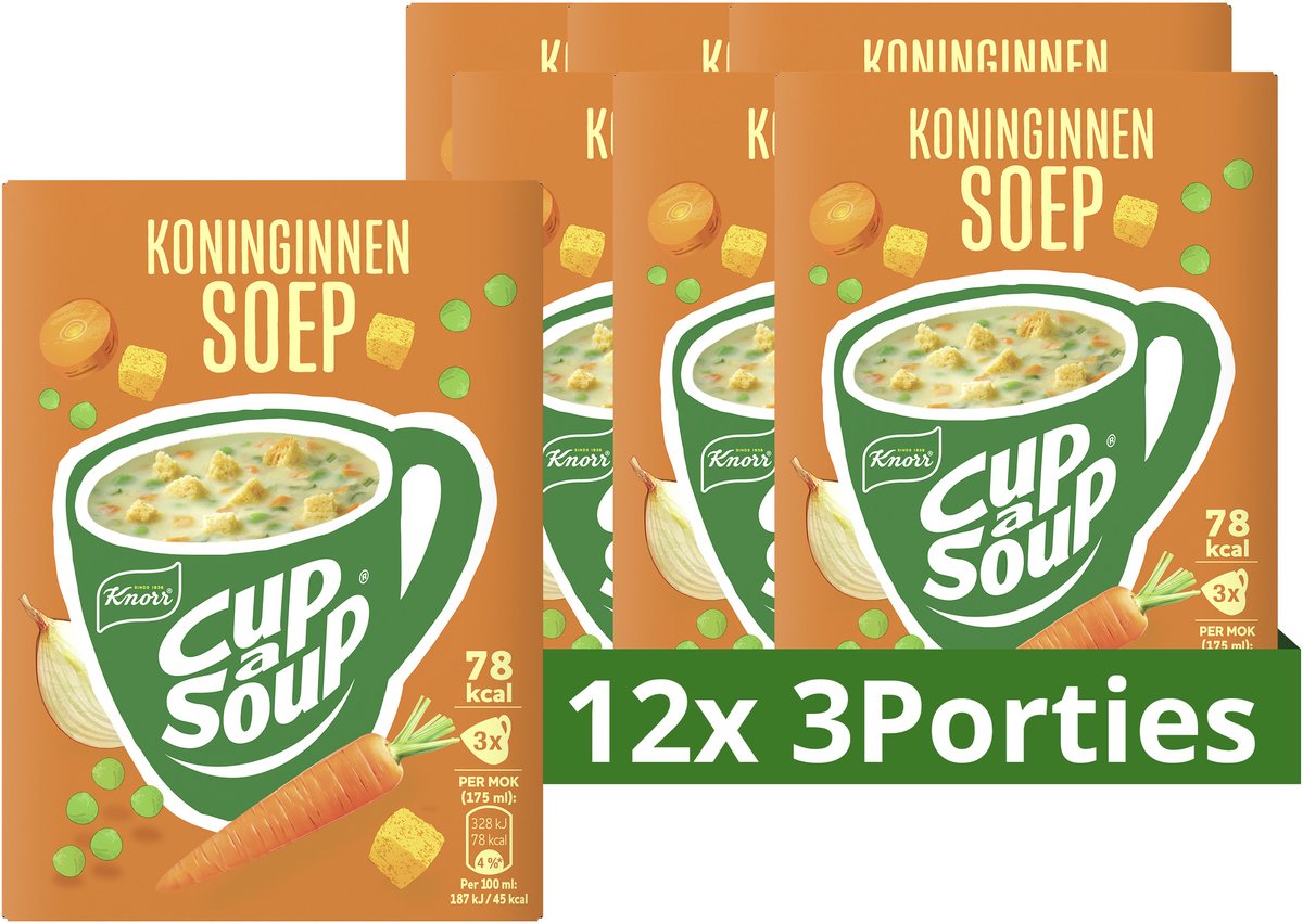 Knorr tasse à soupe - reines - sans exhausteurs de goût, colorants et conservateurs - 36 portions