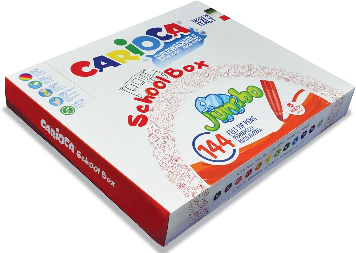 Feutres Carioca géants | boîte de 144 marqueurs (classpack)
