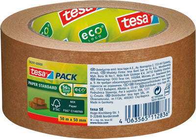 Tesa packaging tape pack® papier standard ecologo 50mx50mm marron | 6 pièces