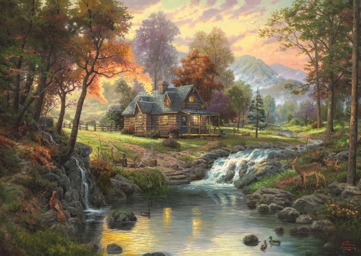 Puzzle Schmidt - retraite de montagne Kinkade