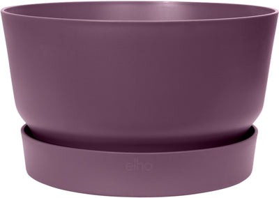 Elho greenville bowl 33 - bol à plantes avec réservoir d'eau - 100% plastique recyclé - ø 32,5 x h 19,4 cm - prune vintage
