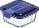 Luminarc easy box - boîte de conservation alimentaire - carrée - transparente et bleue - 38cl