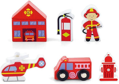 Accessoires ferroviaires Viga, caserne de pompiers, 6 pièces 1 set