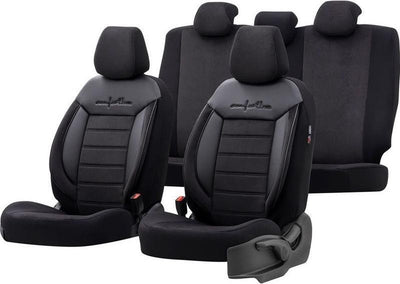 Ensemble de housses de siège Otom Comfortline - textile cuir - 11 pièces - noir