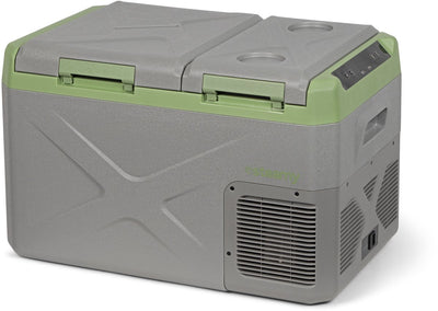Glacière électrique à compresseur Steamy-e - double compartiment - refroidissement et congélation simultanés - 24 litres - 12v et 230v - pour voiture et camping - grise