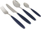 Couverts Gimex - bleu marine - manche soft touch - 16 pièces