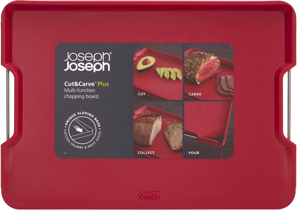 Joseph Joseph - couper, sculpter et planche à découper grande - plastique - rouge