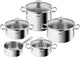 Tefal duetto - set de casseroles - 5 pièces - avec couvercles - induction - acier inoxydable