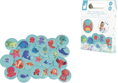 Janod - jouets de bain - jeu de mémoire bébés animaux