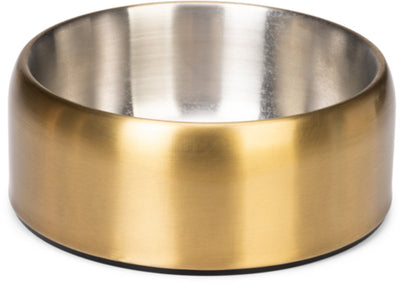 Conçu par Lotte Noar bol de nourriture pour chien - bol de nourriture bol à boire - résistant au lave-vaisselle - antidérapant - acier inoxydable - or - 1890 ml
