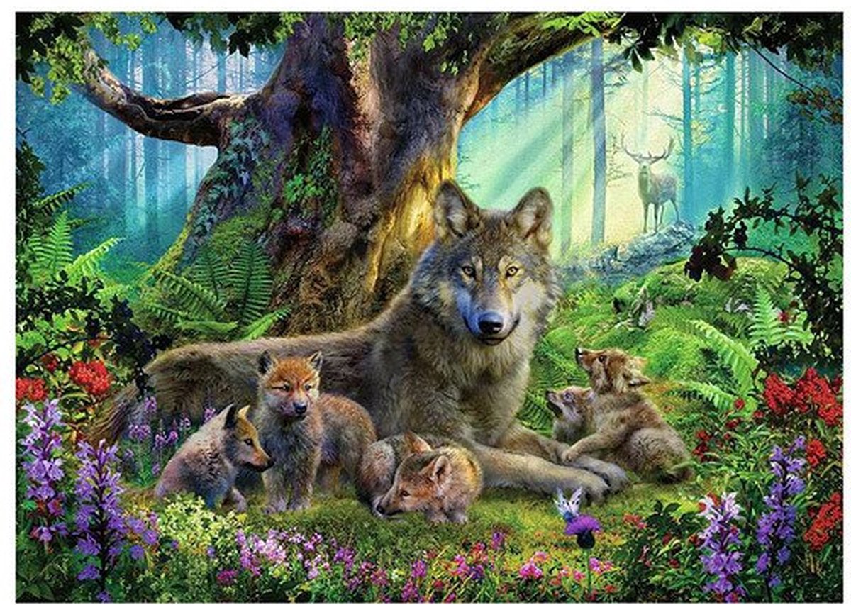 Ravensburger Jigsaw Puzzle Family Wolf in the Forest, 1000st.