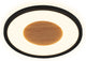 Briloner sufit wood - Plafonnier LED - Plafonnier décor bois - avec lumière indirecte - lumière blanc chaud - ø29 x 3 cm - noir