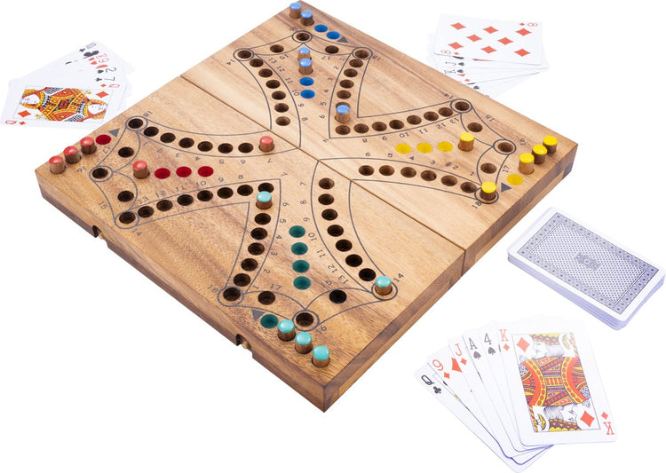 Longfield toc pliable 4 joueurs - jeu de société en bois - jeu de stratégie adapté aux voyages - jeu de société classique - 2 à 4 joueurs - coeur d'ange