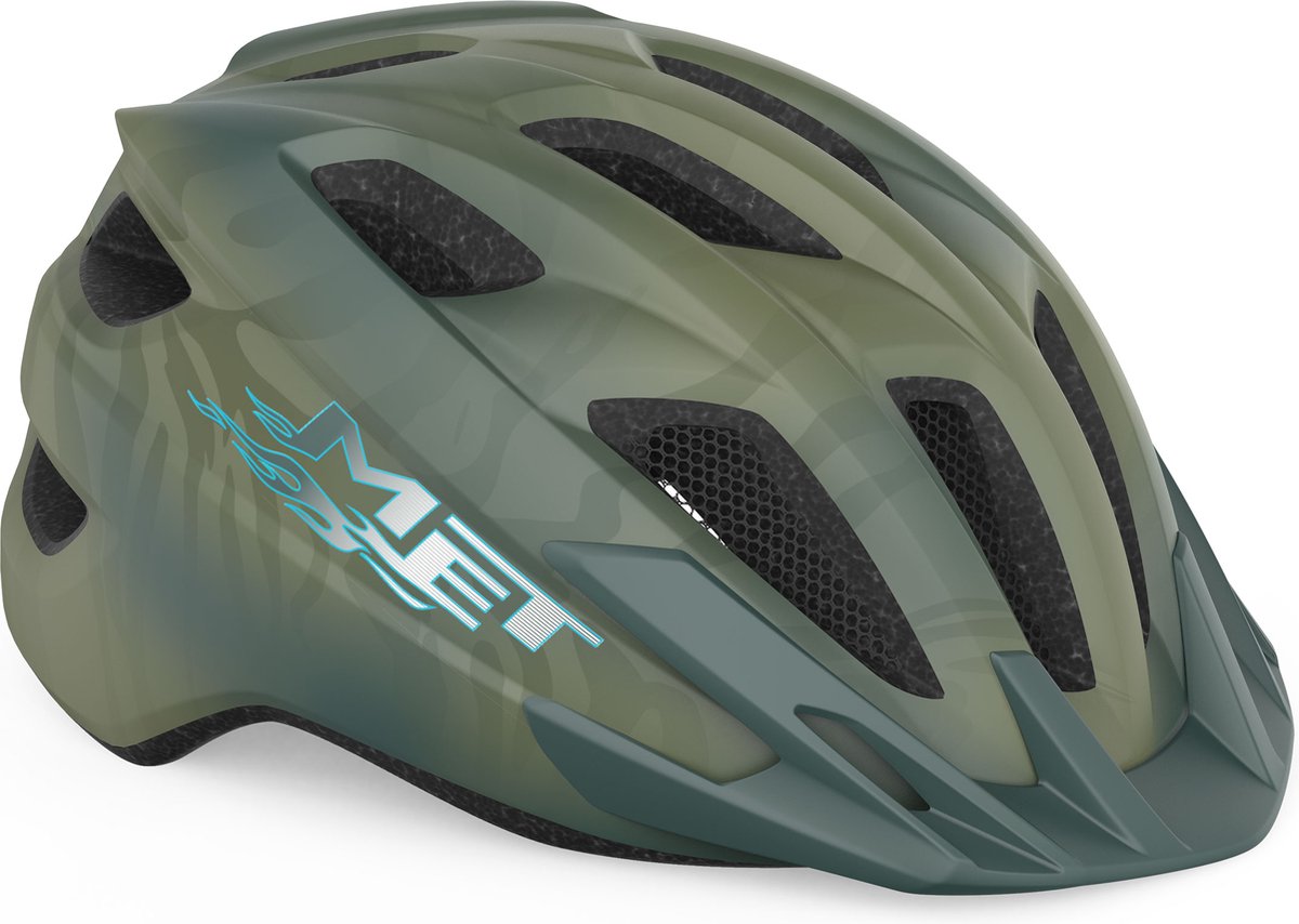 With crackerjack mips casque de vélo garçons filles - casque de vélo enfants - taille unique (52-57cm) - vert mat