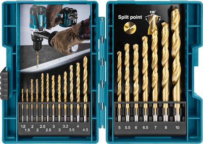 Makita accessoires jeu de forets hss-tin 19pcs - d-67527 - d-67527
