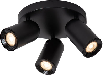 Lucide punch - spot de plafond (plafonnier) - ø 21 cm - 3xgu10 - noir