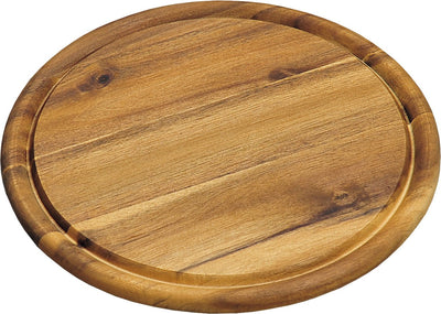 Kesper planche à pain planche de service planche à découper - ronde - avec rainure à jus - diamètre 25 cm - bois d'acacia