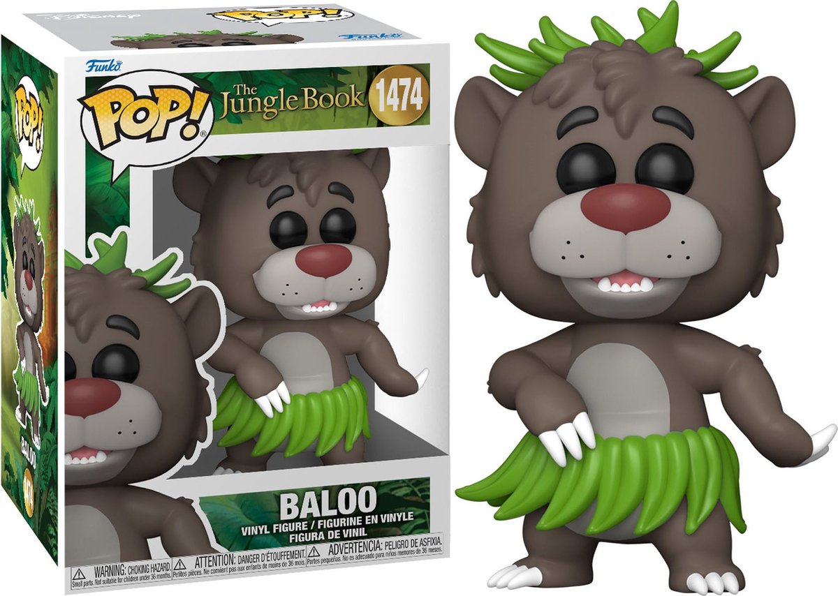 Figurine en vinyle Le Livre de la Jungle Baloo 1474 Funko Pop ! multicolore