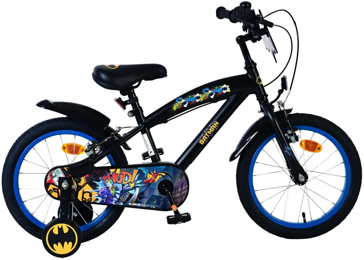 Vélo enfant Batman - garçons - 16 pouces - noir - 2 freins à main