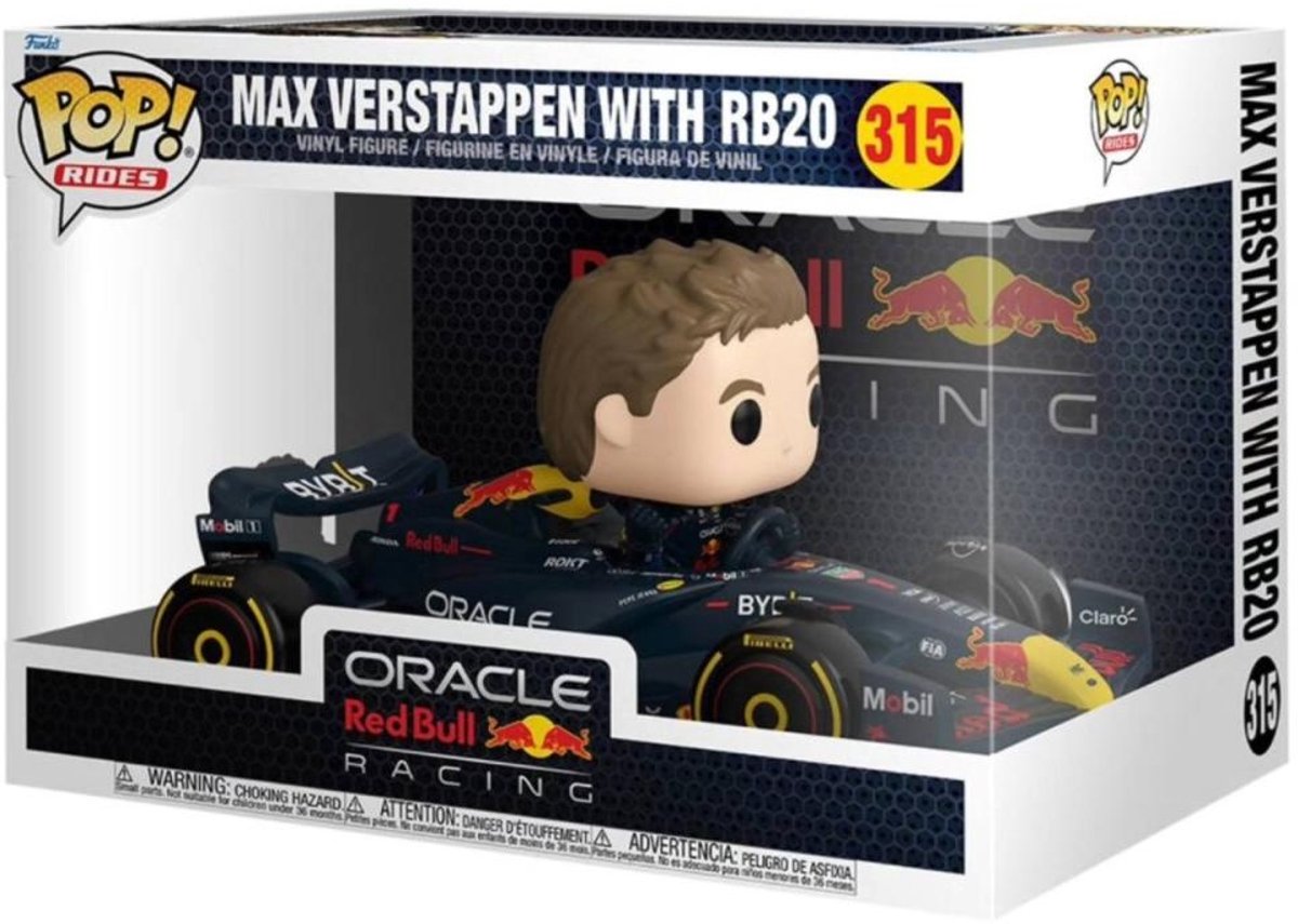 Funko pop manèges : oracle red bull racing - max verstappen avec rb20 pop #315