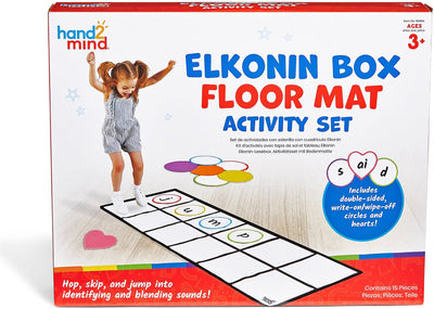 Ressources d'apprentissage ensemble d'activités de tapis de sol Elkonin Box - lecture active et jeu phonique pour les enfants d'âge préscolaire - 3+
