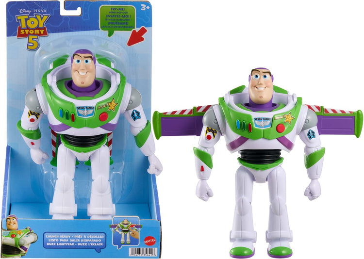 Mattel Disney et Pixar Toy Story 5 grande figurine Buzz l'Éclair prête au lancement de 25 cm - mobile