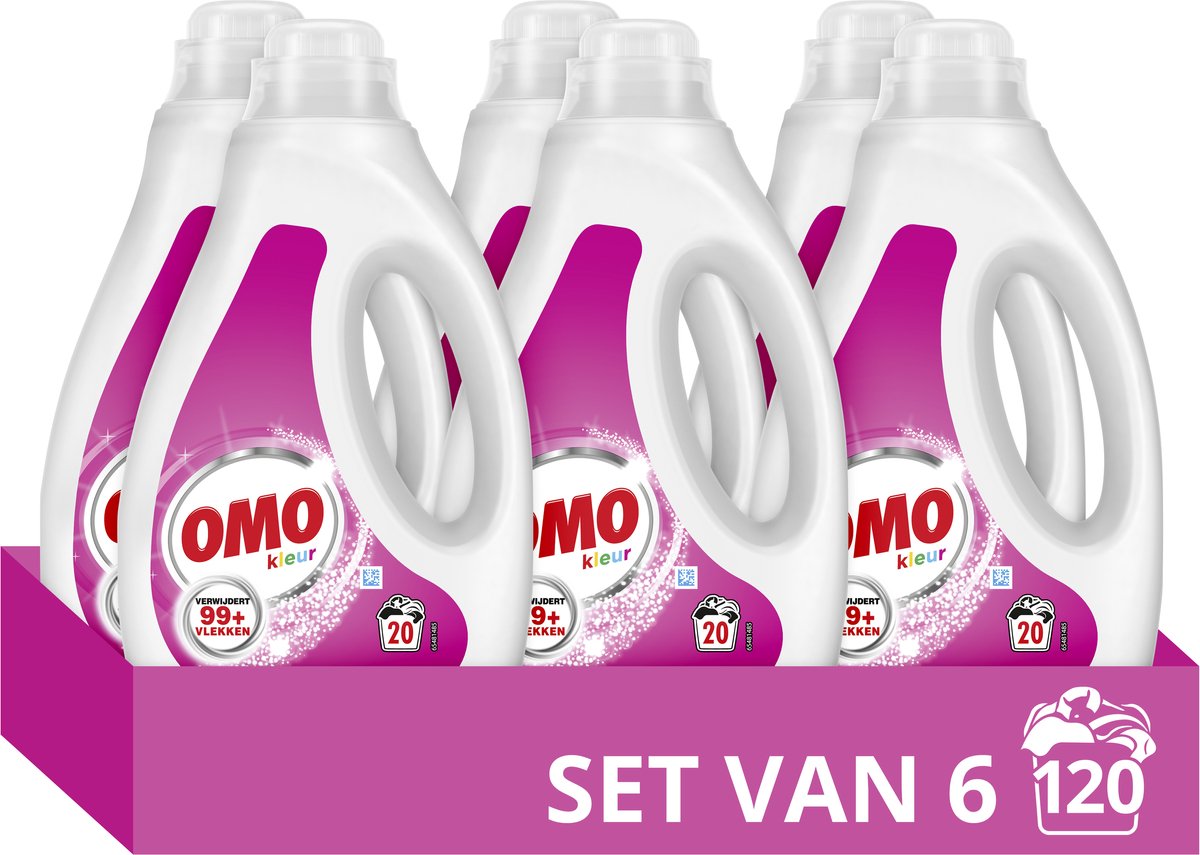Détergent liquide couleur Omo - 6 x 20 lavages - pack économique