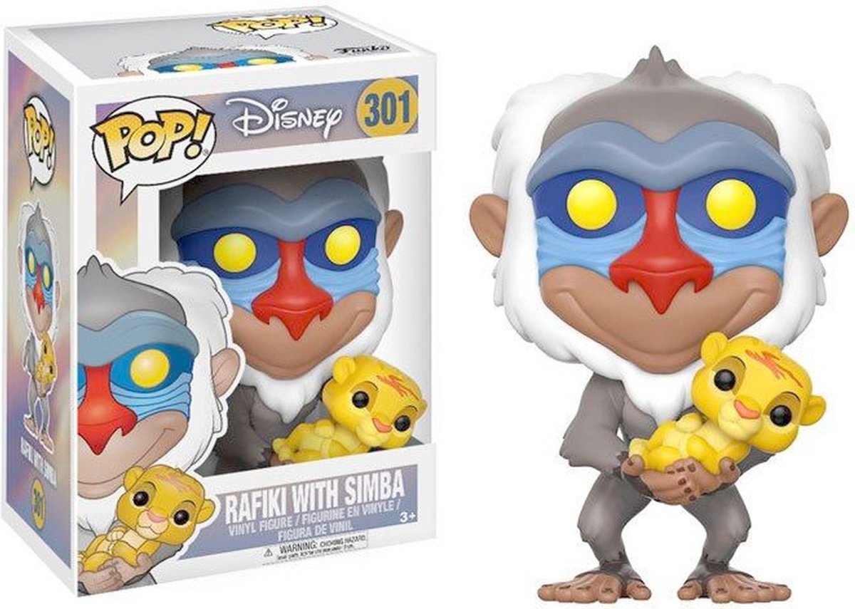 Funko-pop ! Disney : Le Roi Lion Rafiki avec Simba - figurine de collection
