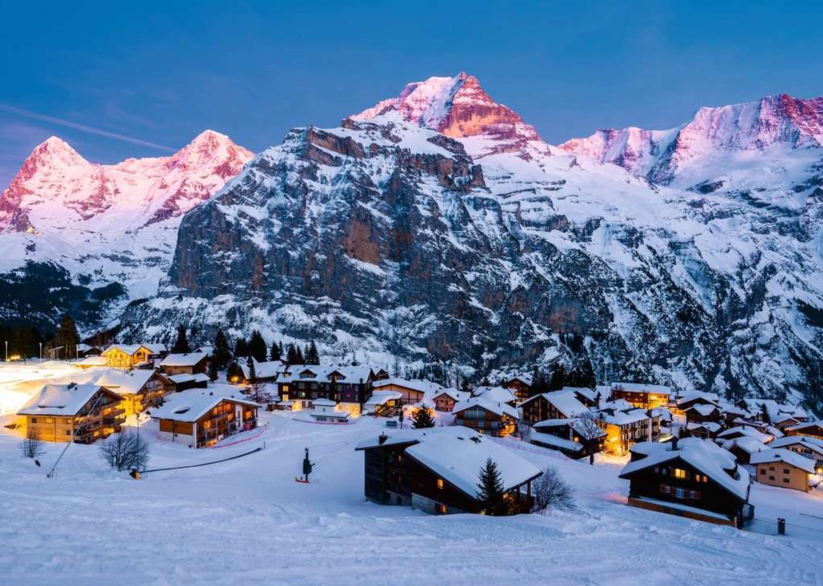 Puzzle Ravensburger Oberland bernois, Mürren - Paysage de 1000 pièces.