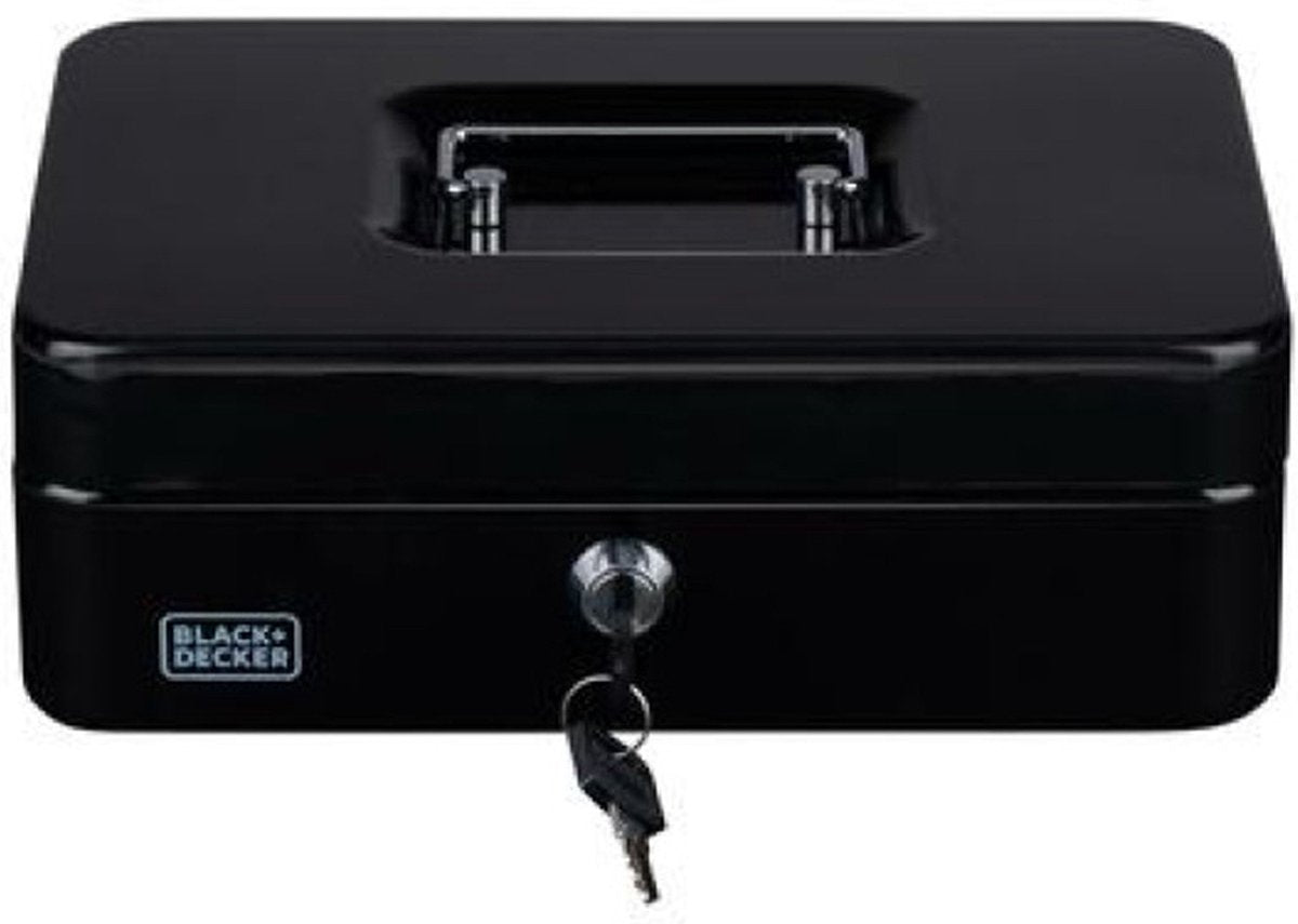 Black+decker caisse black decker - coffre-fort avec 2 clés - acier - 25 x 18 x 9 cm - noir