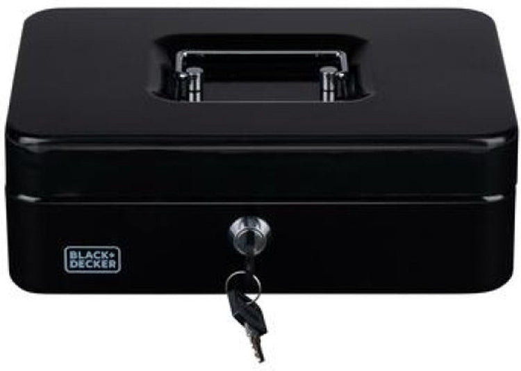 Black+decker caisse black decker - coffre-fort avec 2 clés - acier - 25 x 18 x 9 cm - noir
