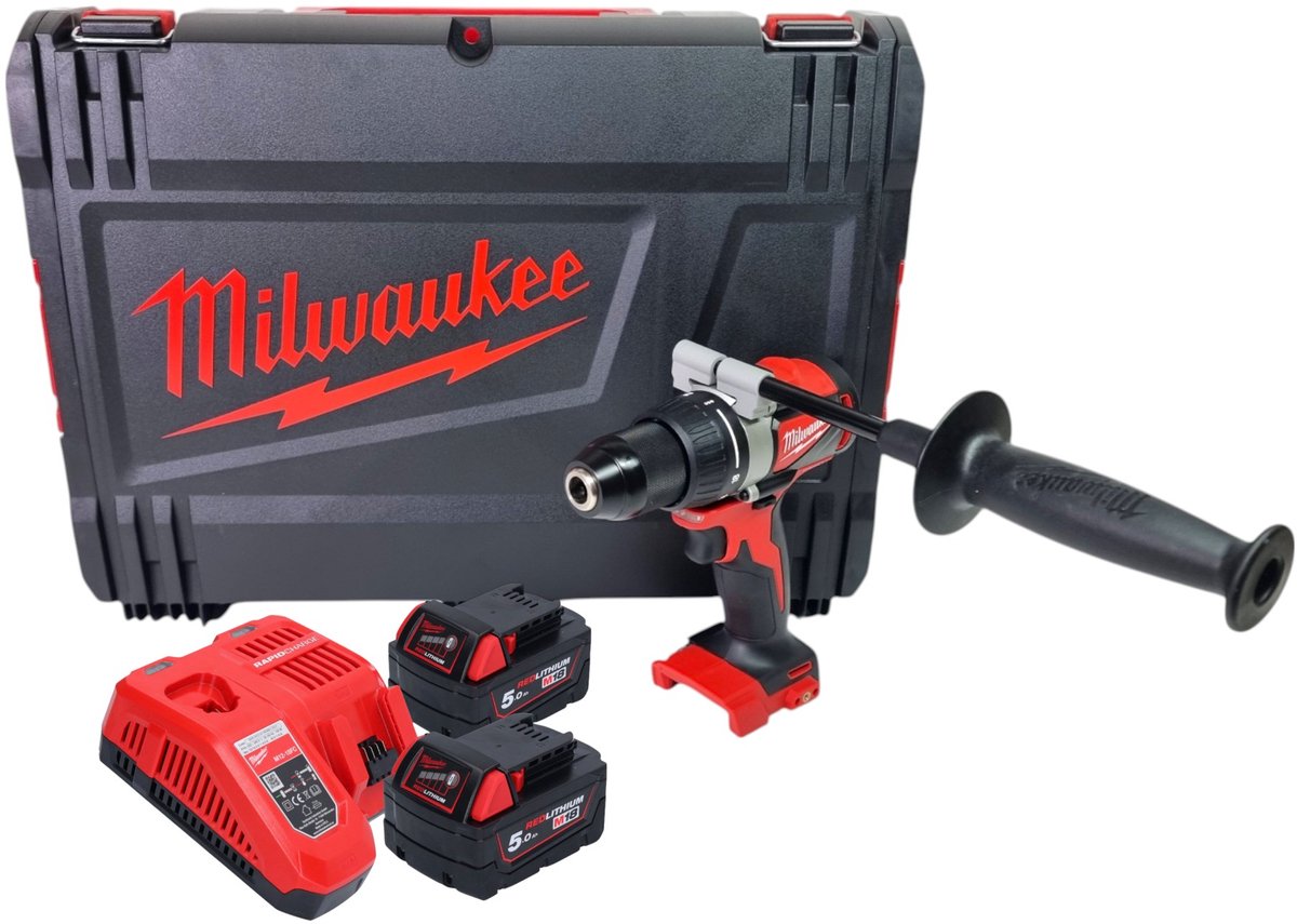 Perceuse-perceuse sans fil Milwaukee m18 bldd2-502x 18v 5.0ah en coffret HD - 4933464515