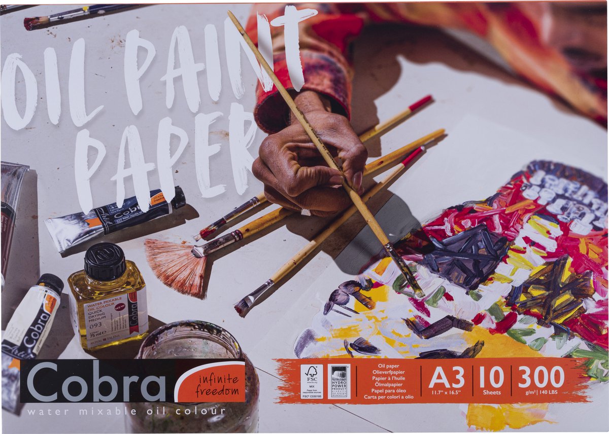 Papier pour peinture à l'huile Cobra - 10 feuilles - A3