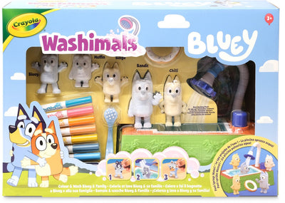 Washimals Crayola - bluey - paquet passe-temps - kit de bricolage avec piscine et 5 chiots - jouets et cadeaux pour enfants à partir de 3 ans