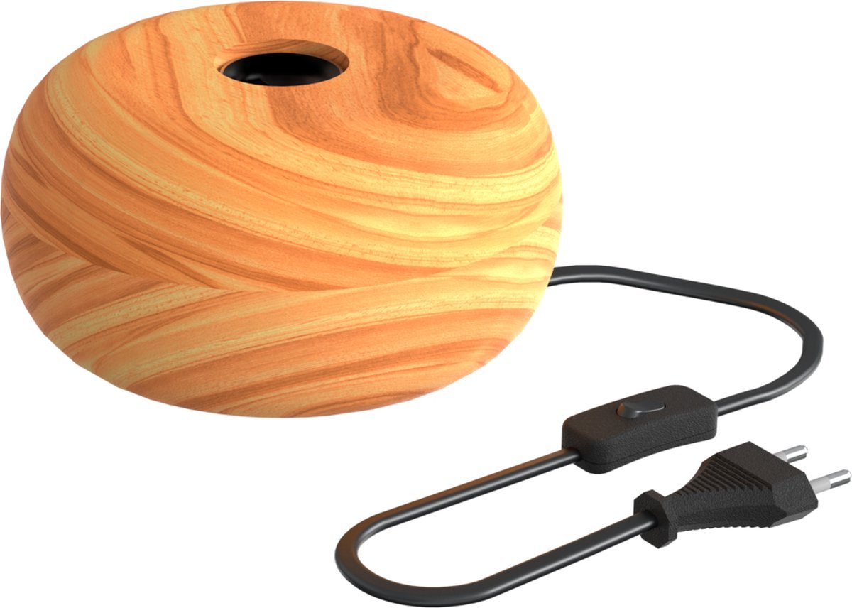 Lampe de table Calex ronde - Scandinave - Culot E27 - Bois FSC - excl. source de lumière