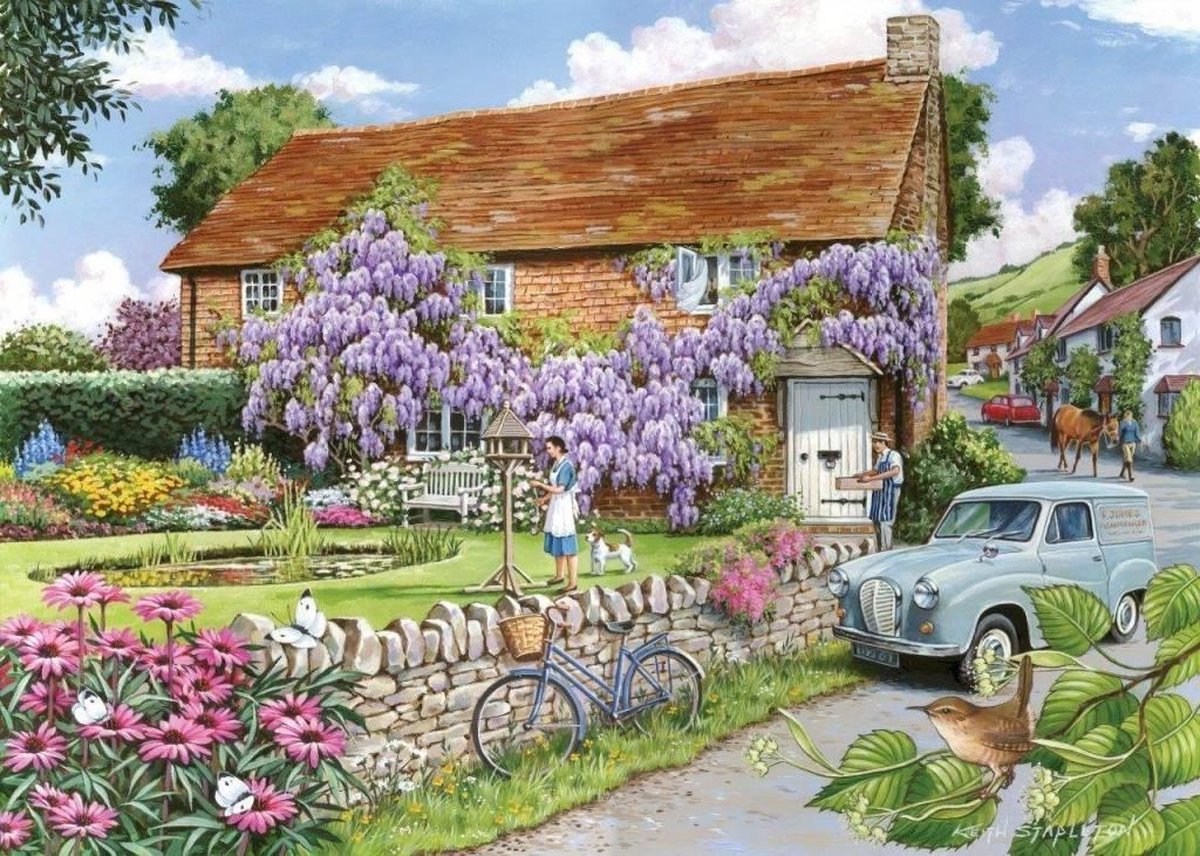 Maison des puzzles puzzle cottage glycine 250 pièces grande taille.