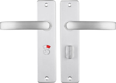 Poignée de porte Starx en aluminium - ferrures de porte - bouclier de porte avec serrure de toilette (wc57 - 5) - bloc de poignée de porte
