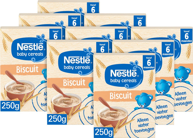 Biscuit aux céréales pour bébé Nestlé - 6+ mois - tout simplement - il suffit d'ajouter de l'eau - 9 x 250g