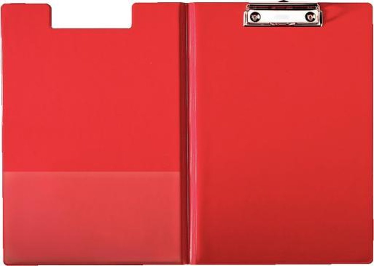 Porte-bloc A4 en plastique Esselte avec couvercle et pochette d'insertion - avec porte-stylo - capacité jusqu'à 200 feuilles - rouge