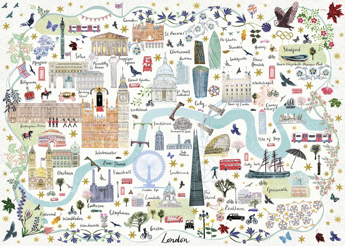 Gibsons - carte de Londres (par josie shenoy) - 1000 pièces 49×68cm (l×h) - puzzle pour adultes