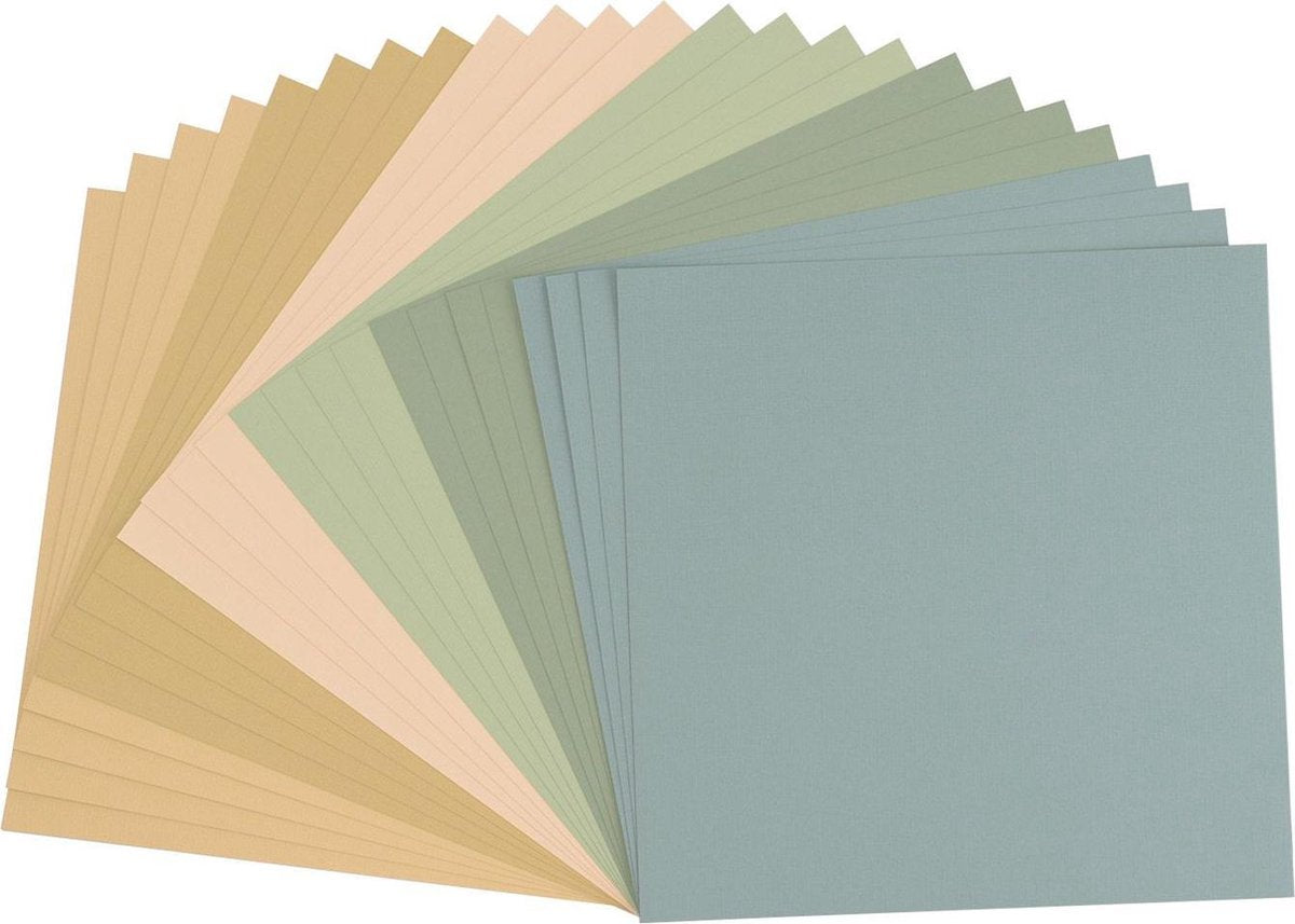 Papier cartonné créatif Florence vaessen - multipack plage - 30,5 x 30,5 cm - 24 feuilles - texture - 216 g
