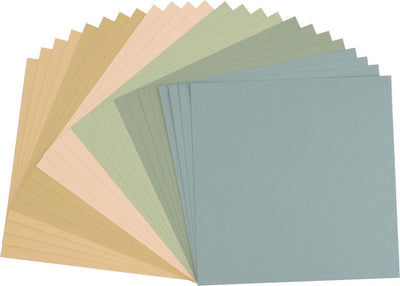 Papier cartonné créatif Florence vaessen - multipack plage - 30,5 x 30,5 cm - 24 feuilles - texture - 216 g