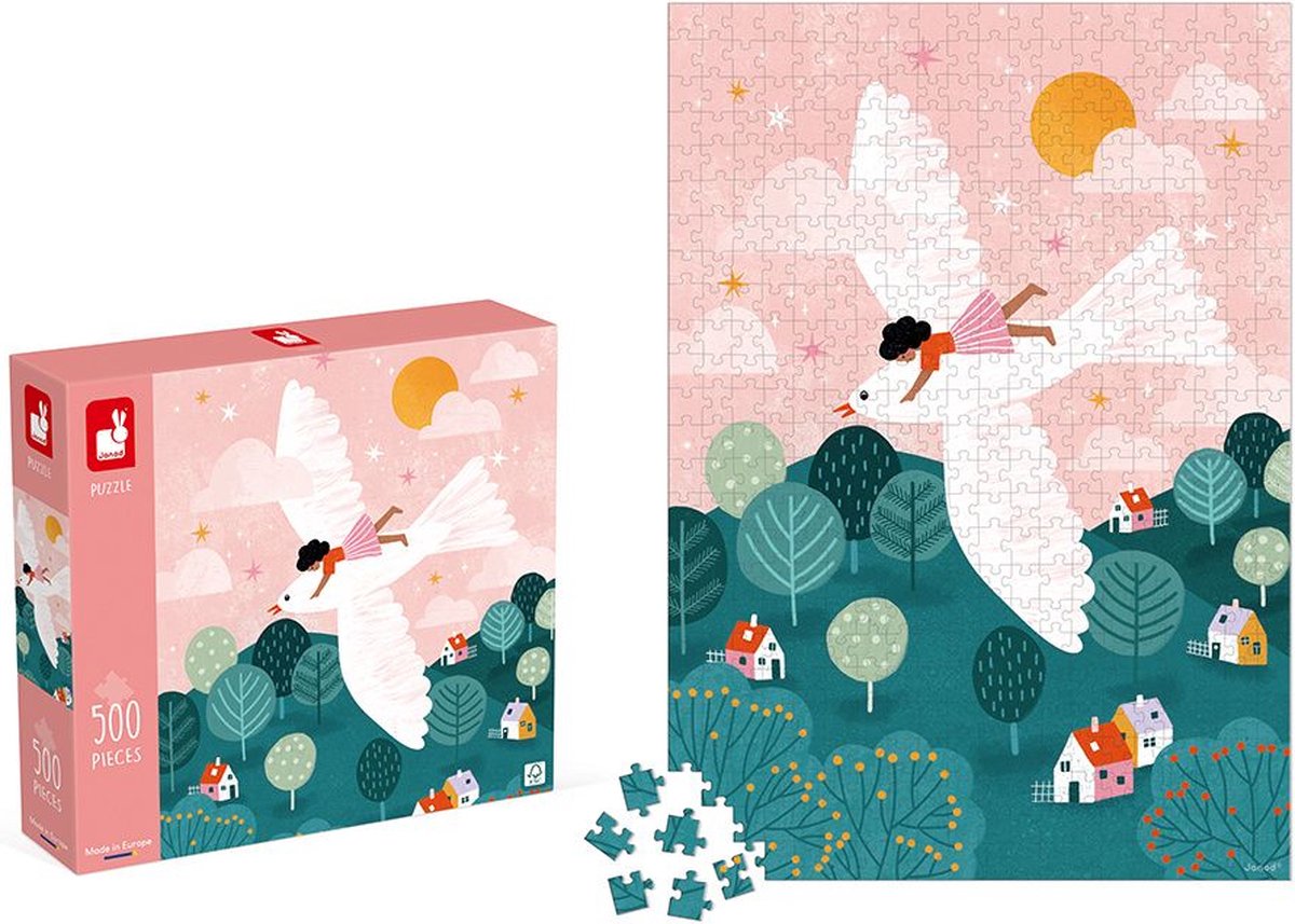 Puzzle kidult Janod - colombe blanche - 500 pièces - dès 8 ans