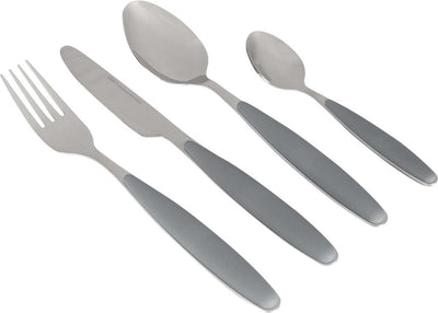 Couverts Gimex - gris - manche soft touch - 16 pièces